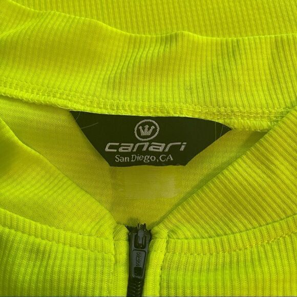 Canari Neon Yellow Bicycle Racing Shirt in size XL (Half Zip) - Picture 2 of 6